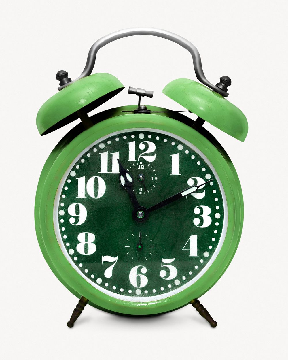 Vintage alarm clock, isolated object image