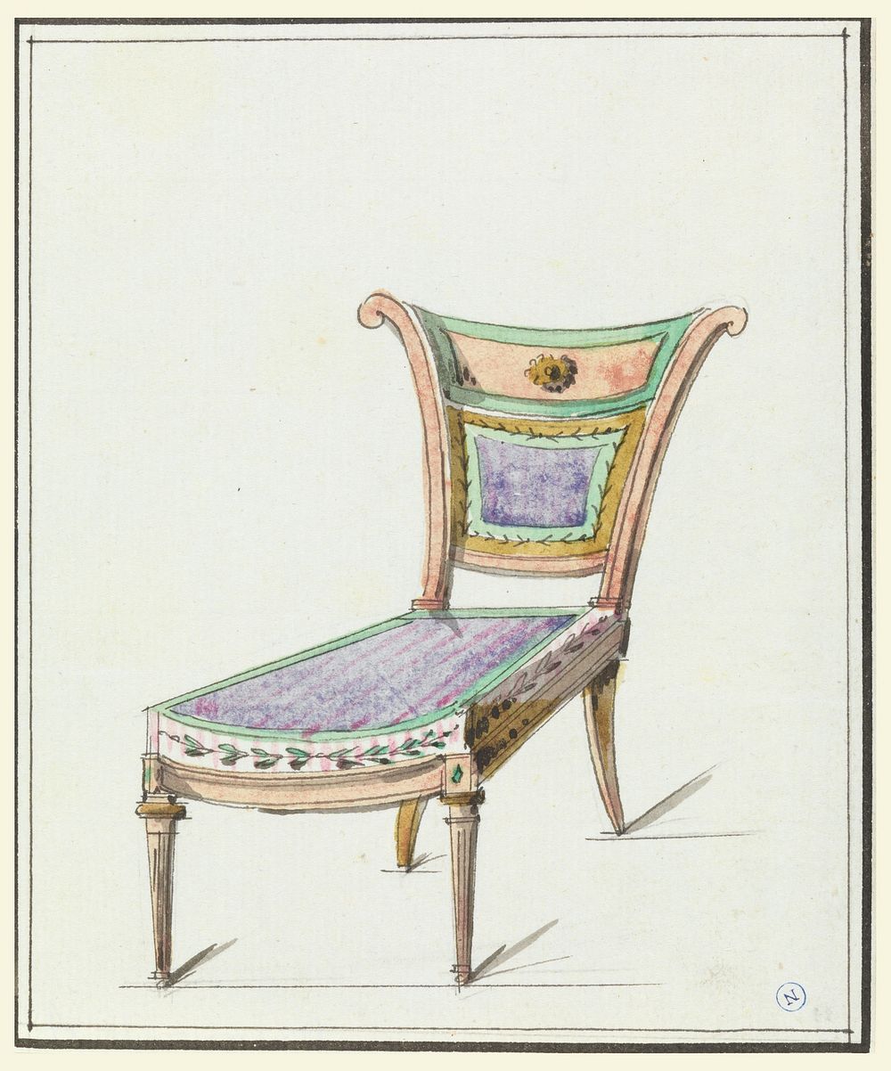 Design for a Chair, workshop of Jean D&eacute;mosth&egrave;ne Dugourc
