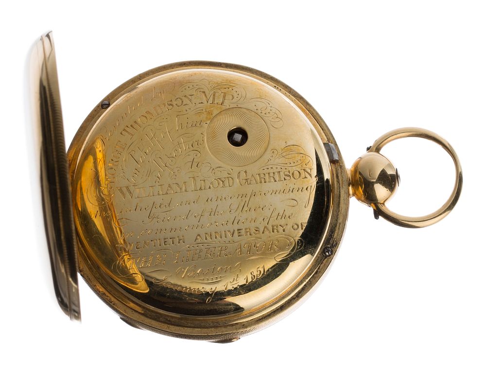 Pocketwatch inscribed to William Lloyd Garrison from George Thompson
