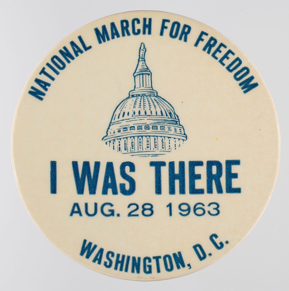 Pinback button for the 1963 Freedom March