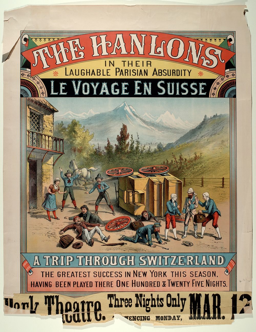 The Hanlons in their Laughable Parisian Absurdity Le Voyage En Suisse publisher by Forbes Lithograph Manufacturing Company…