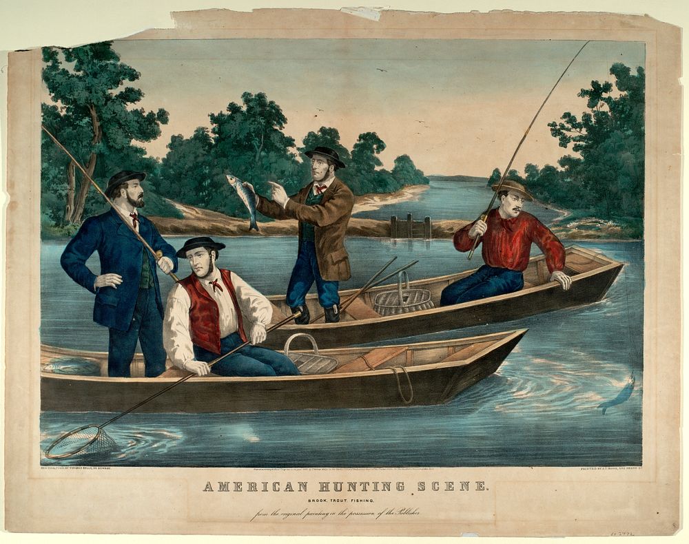 American Hunting Scene- Brook Trout Fishing