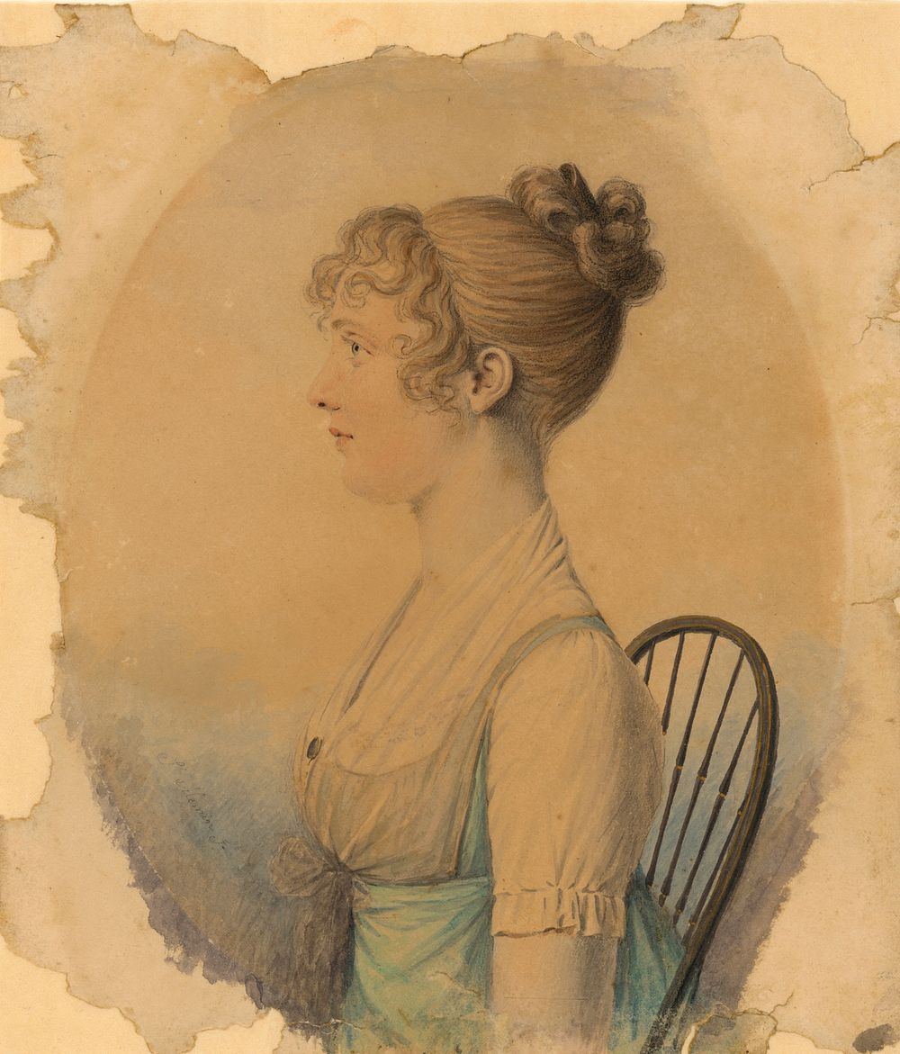 Elizabeth Lonsdale Kay Daingerfield by Charles Balthazar Julien Févret de Saint-Mémin