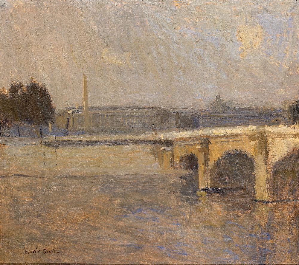 Seine at Paris, Pont de la Concorde by Frank Edwin Scott