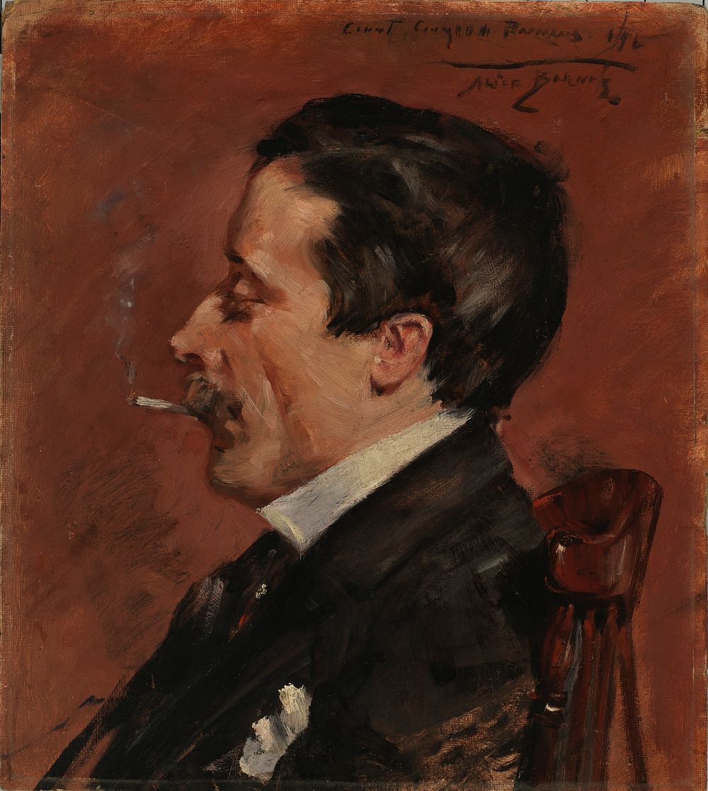 Man with Cigarette by Alice Pike Barney, born Cincinnati, OH 1857-died Los Angeles, CA 1931