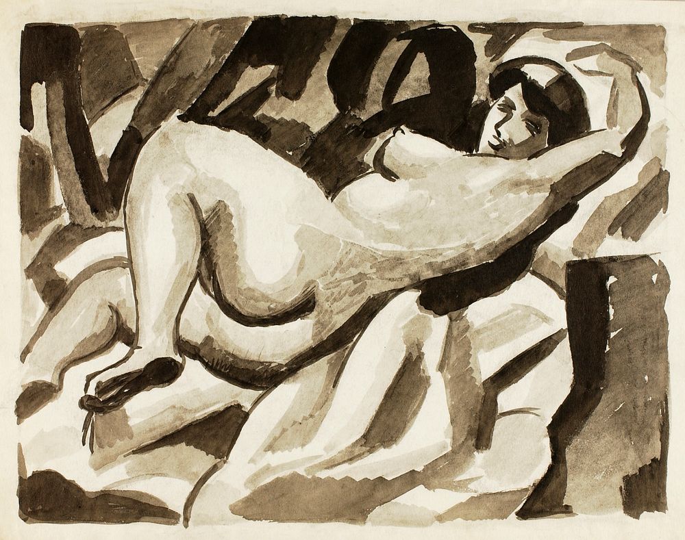 Reclining Female Nude by Carl Newman