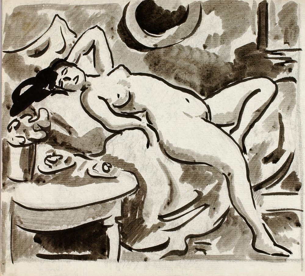 Reclining Female Nude by Carl Newman