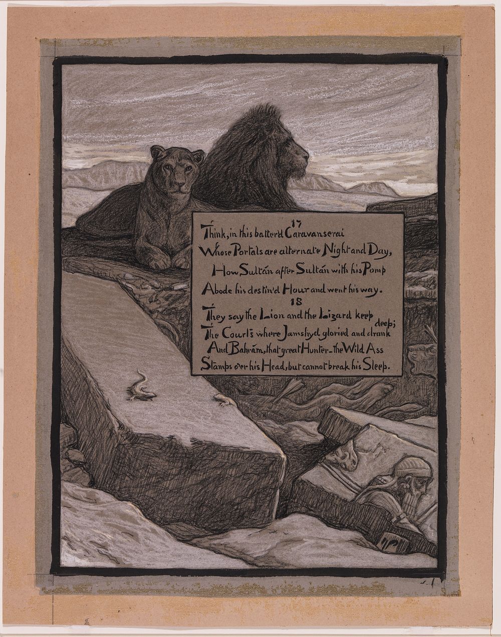 (Illustration for Rubáiyát of Omar Khayyám) Courts of Jamshyd by Elihu Vedder