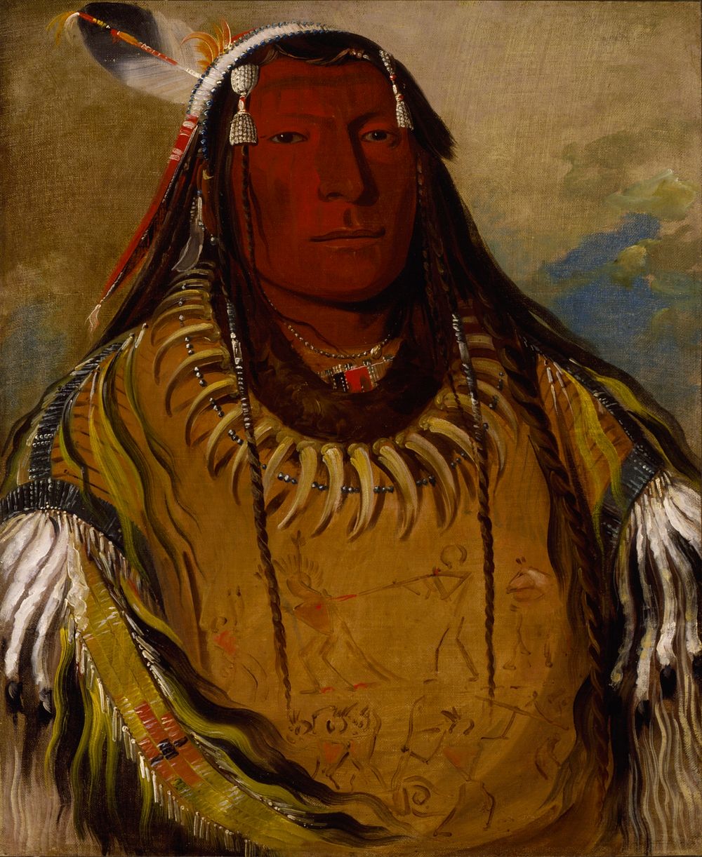 Pa-ris-ka-roó-pa, Two Crows, a Chief by George Catlin