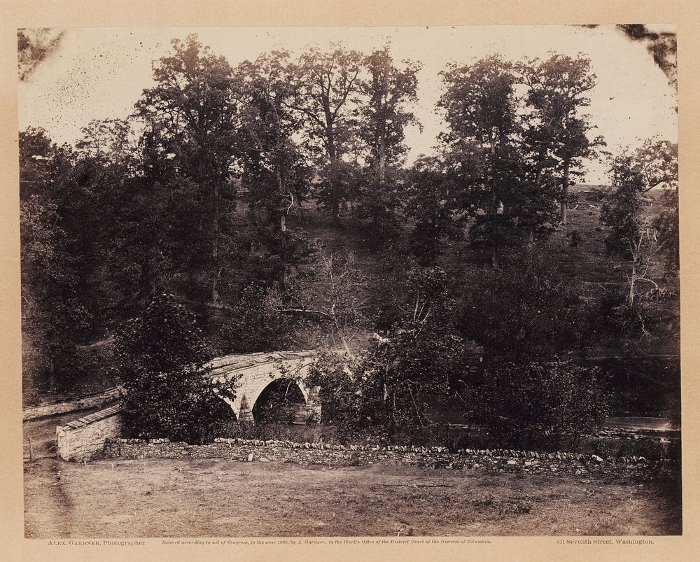 Burnside Bridge, Across Antietam Creek, Maryland, from Gardner's Sketchbook of the Civil War