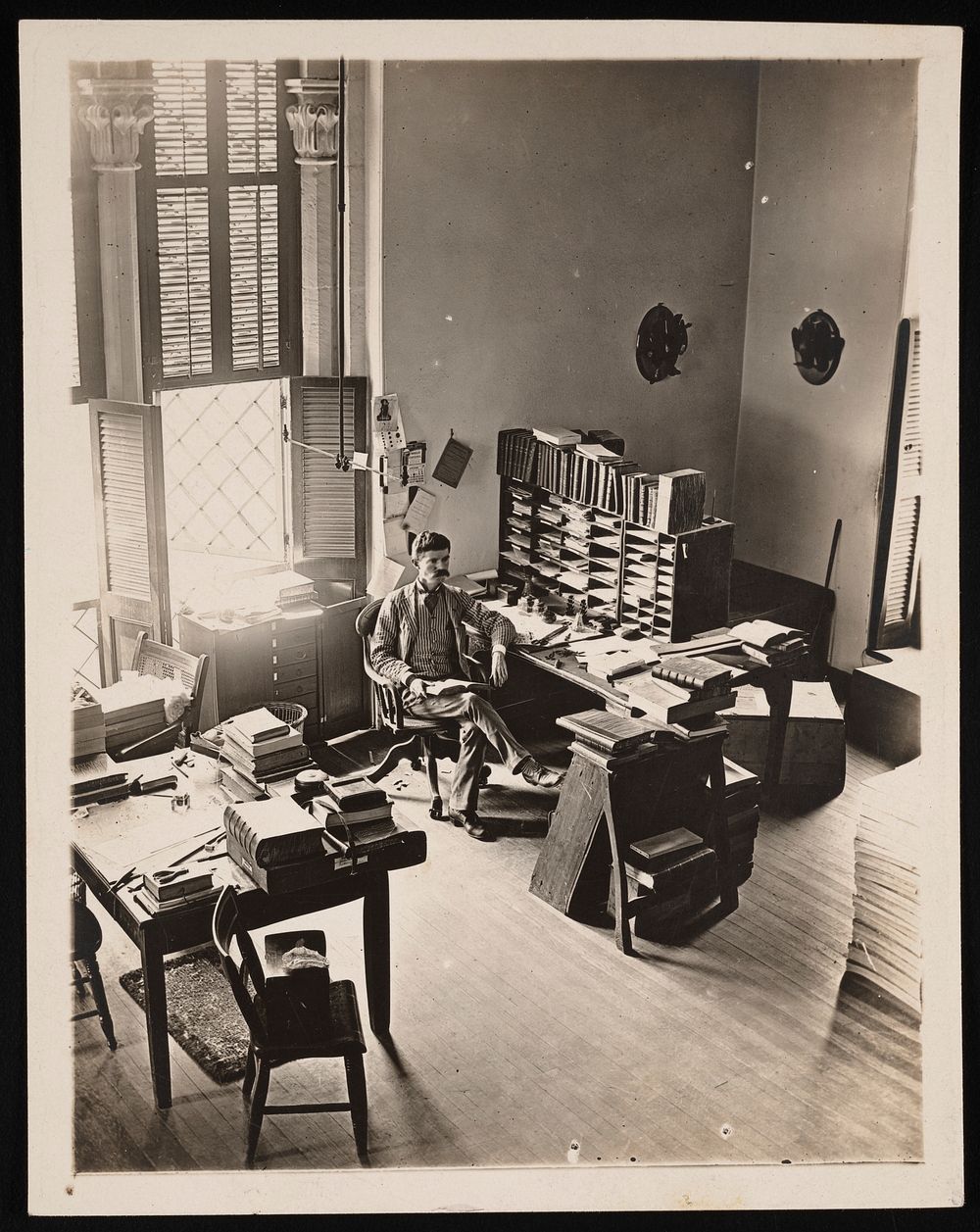 Portrait of Robert Ridgway (1850-1929) in His Office