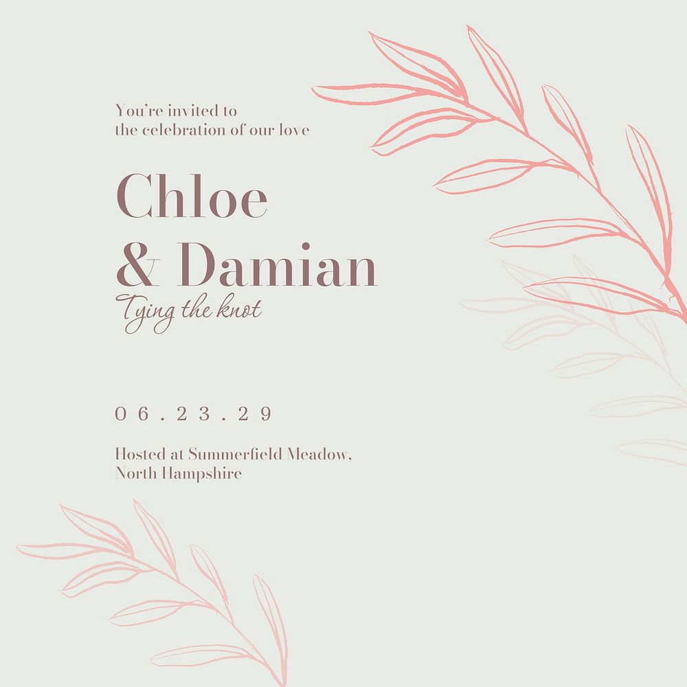 Engagement party Instagram post template, editable text vector