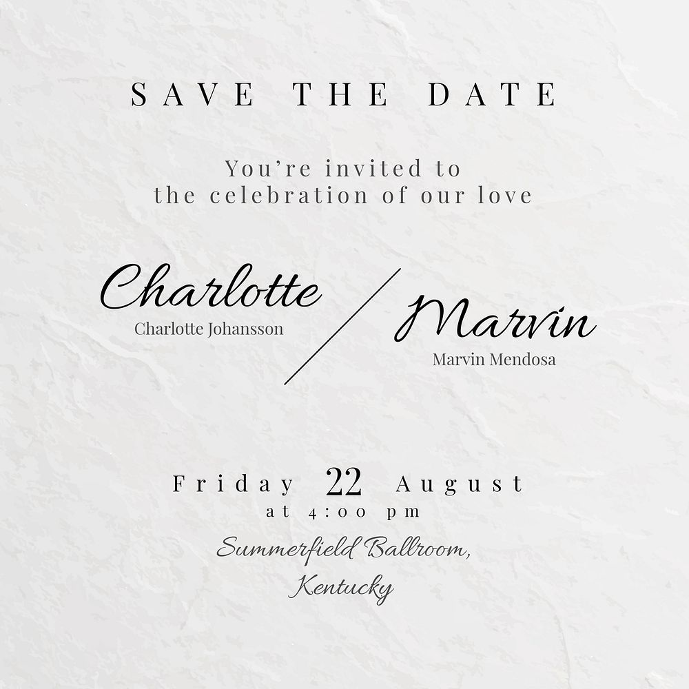 Wedding RSVP Instagram post template, editable text vector