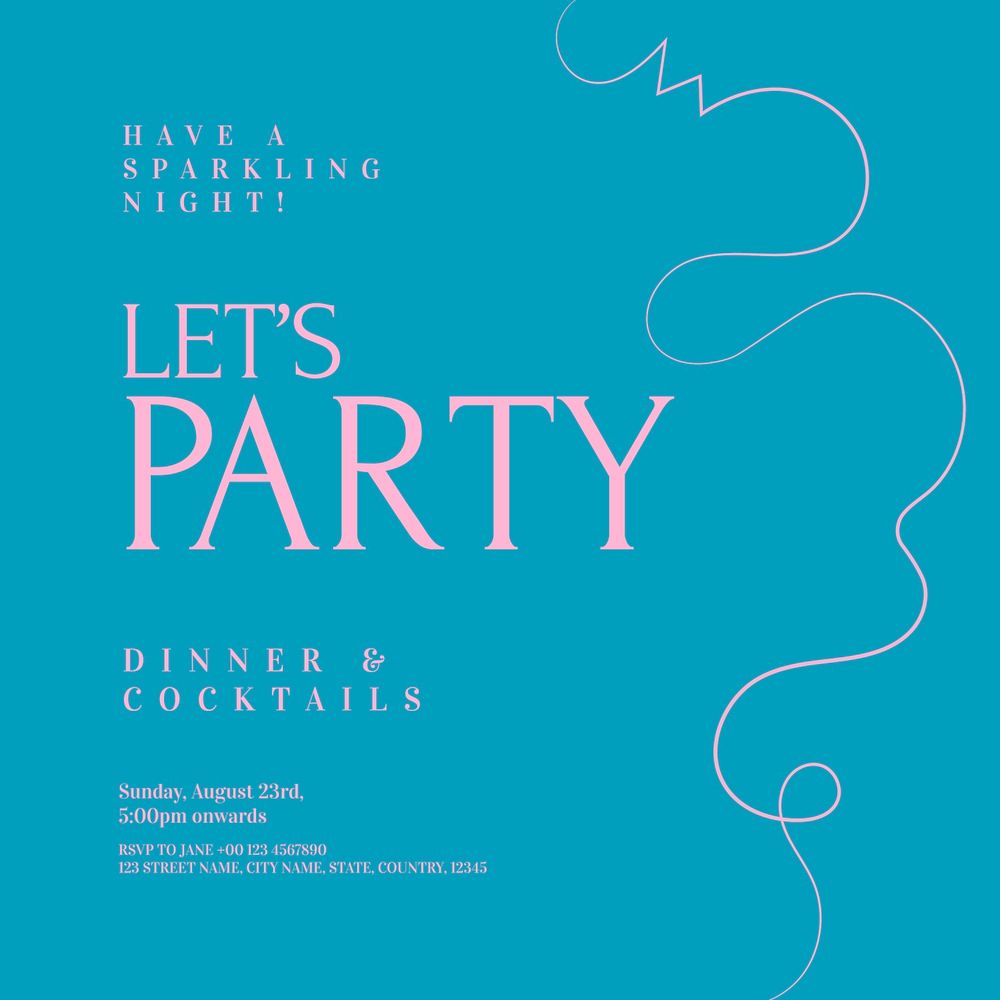 Dinner party Instagram post template, | Free Vector Template - rawpixel