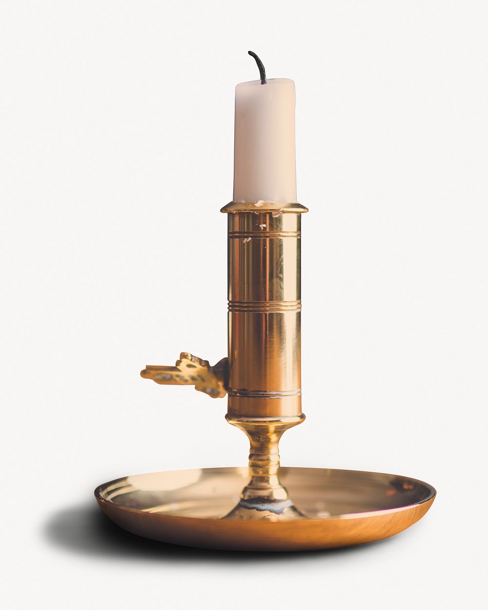 Gold candle holder, isolated object image