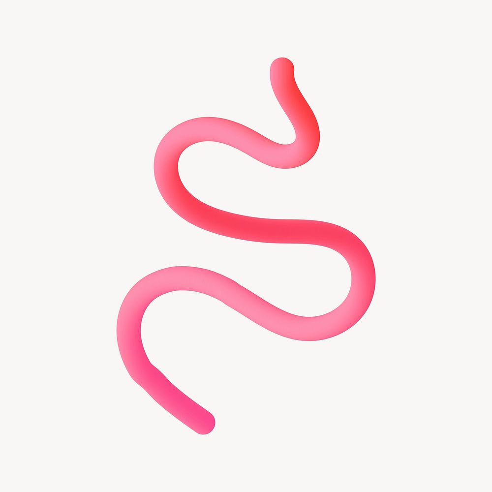 Pink 3D gradient squiggle vector