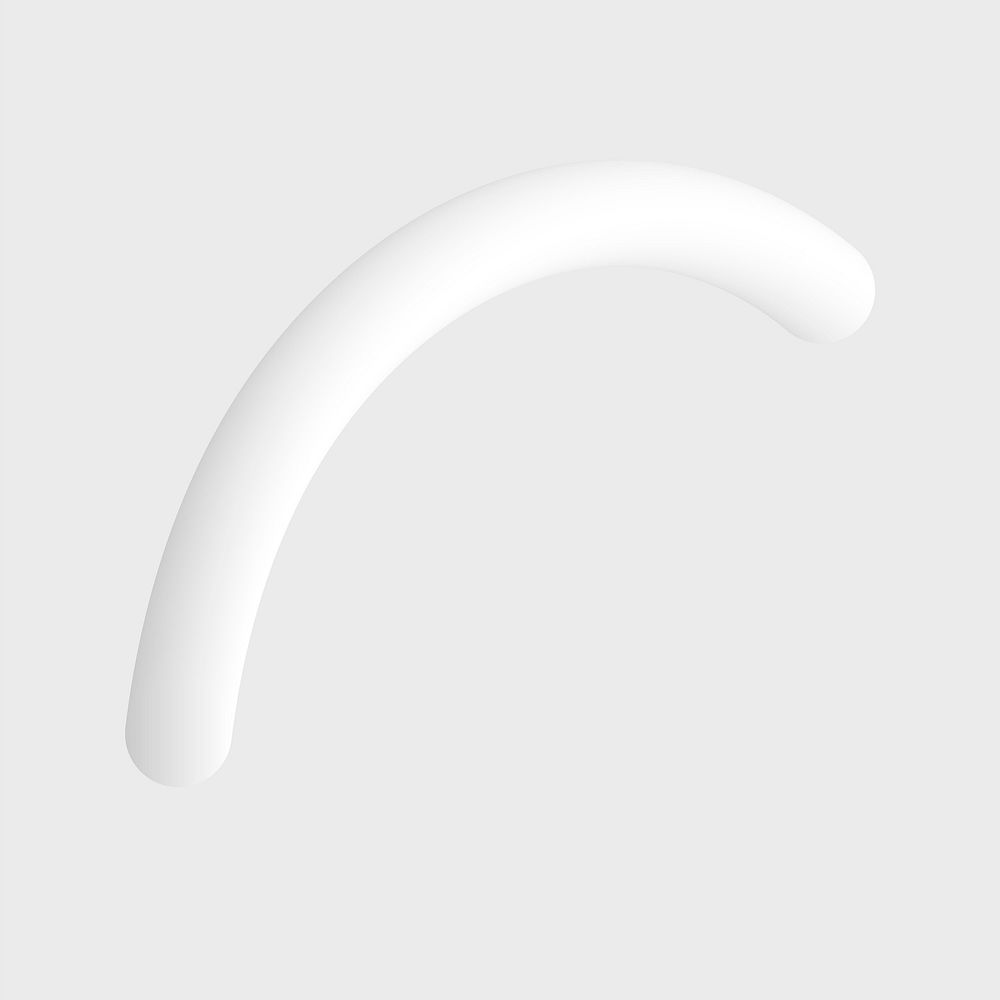 3D squiggle shape, white element vector