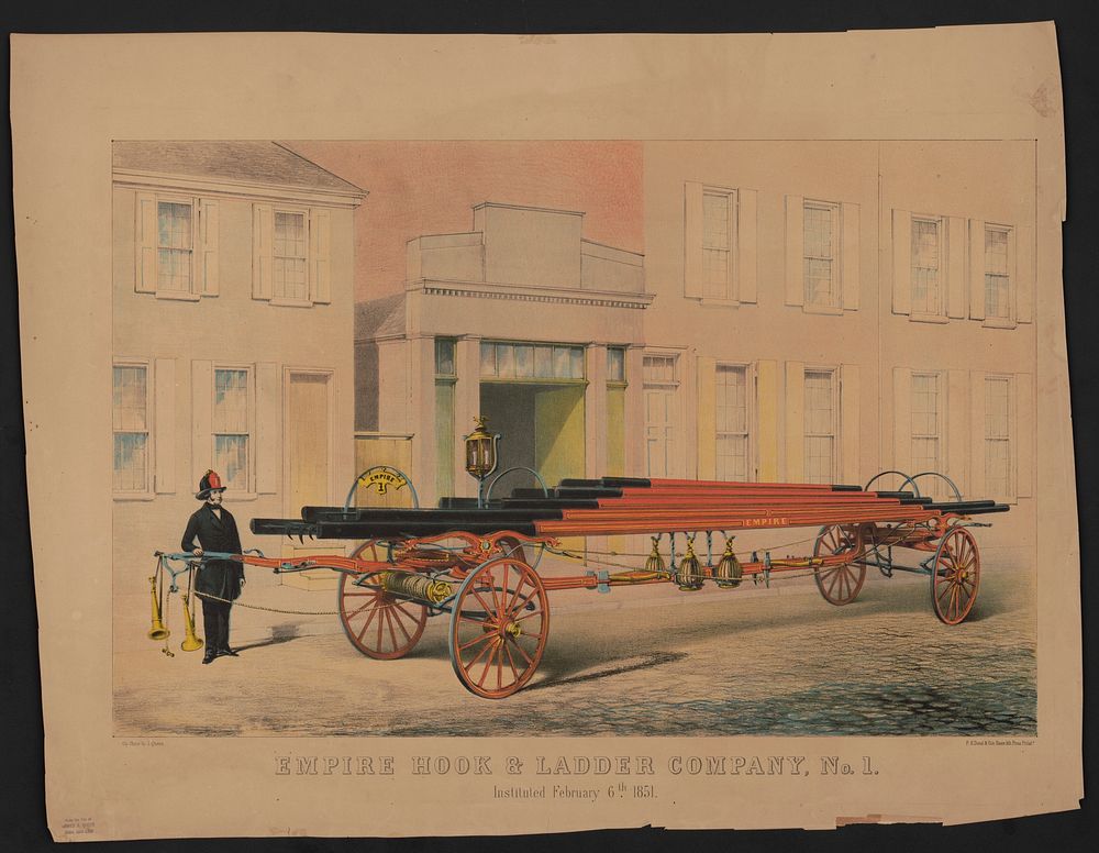 Empire hook & ladder company, no. 1. Instituted February 6th (1851). Original from the Library of Congress.
