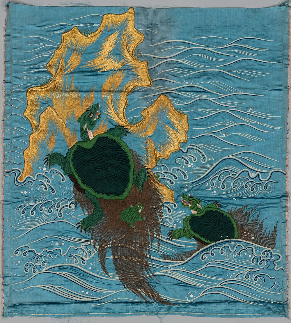 Embroidered Fukusa. Original from The Cleveland Museum of Art.