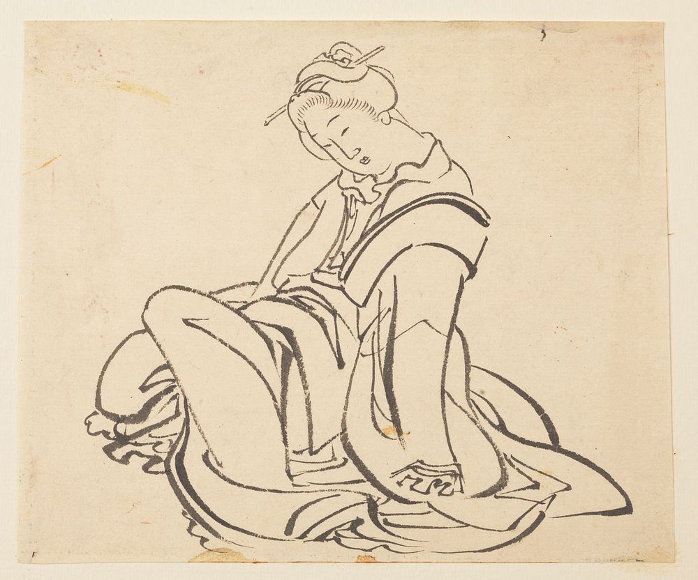 Seated Woman during 19th century in high resolution by Katsushika Hokusai. Original from The Minneapolis Institute of Art.