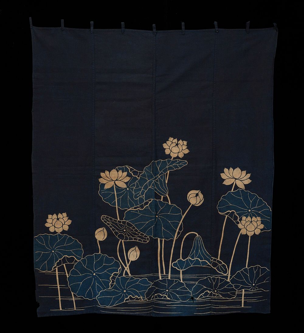 Temple hanging (noren) during 19th century textiles in high resolution. Original from the Minneapolis Institute of Art.