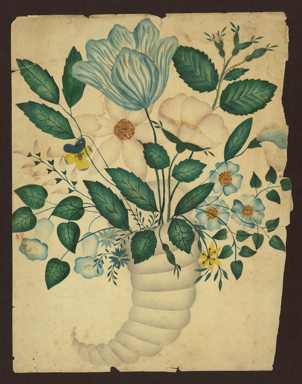 Cornucopia of flowers (1820). Original from the Library of Congress.