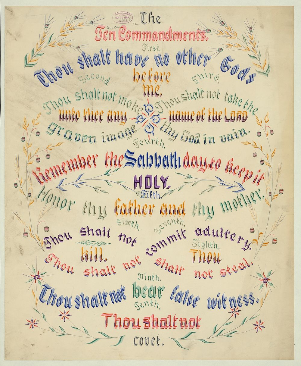 The Ten Commandments (1889). Original from the Library of Congress.