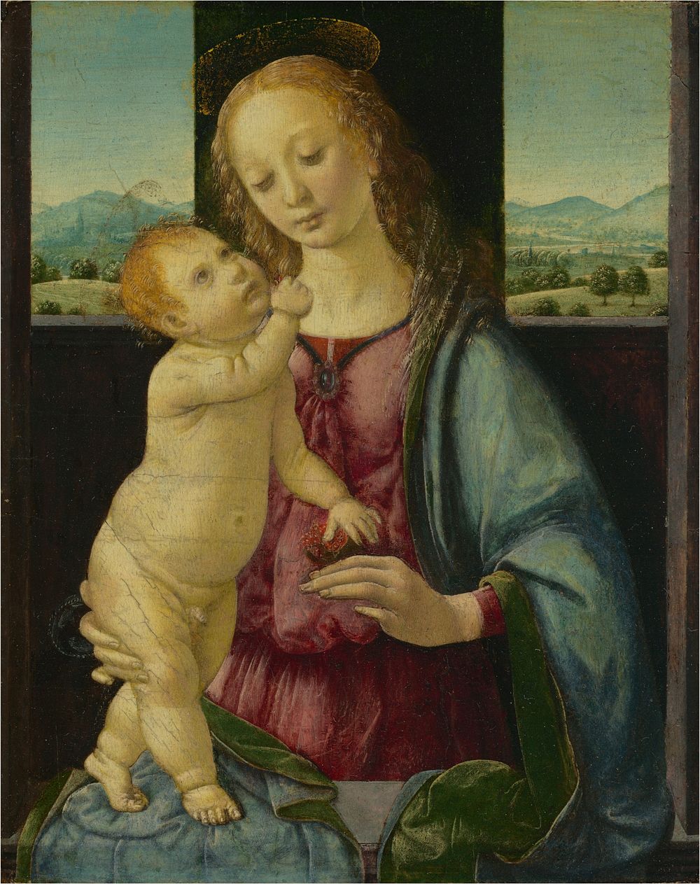 Madonna and Child with a Pomegranate (1475&ndash;1480) by Lorenzo di Credi.  