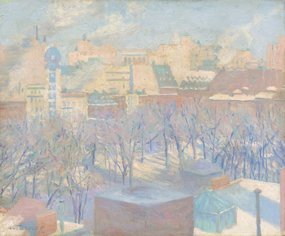 Madison Square, Snow (1904) by Allen Tucker.  