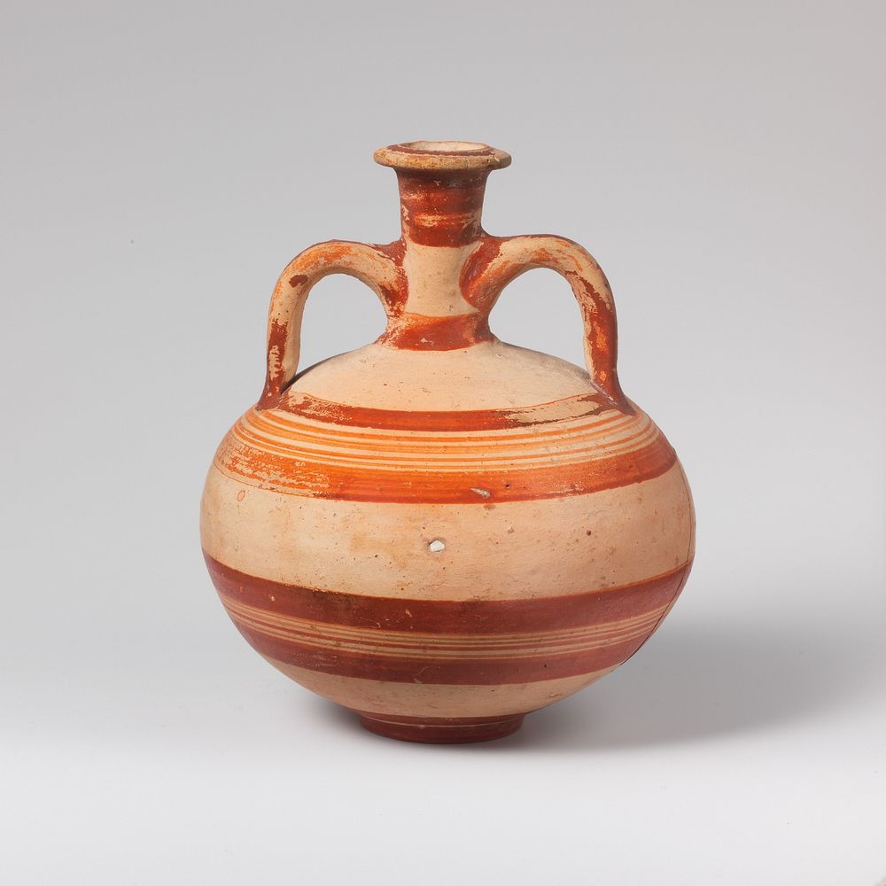 Terracotta globular flask