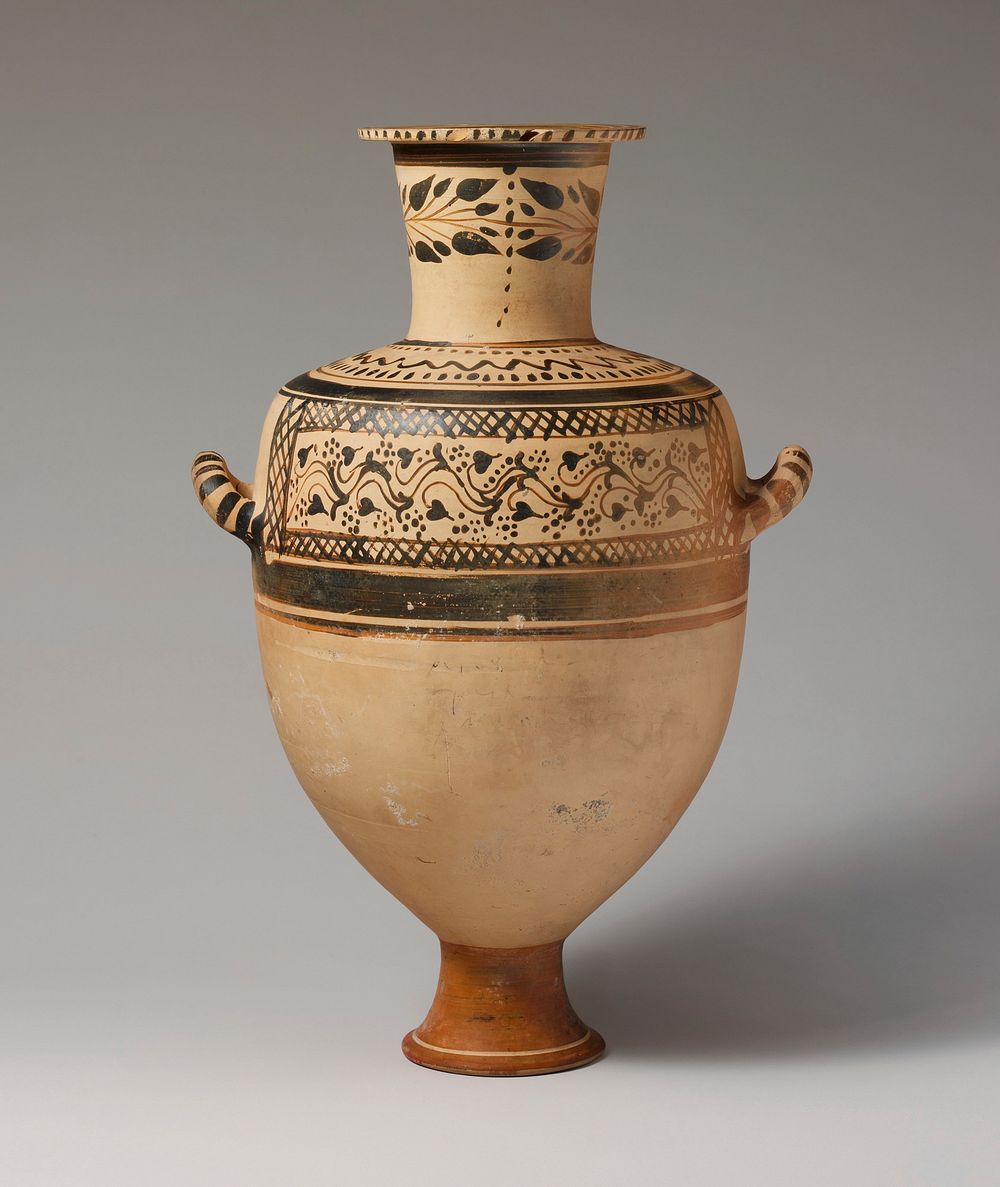 Terracotta Hadra hydria (water jar)