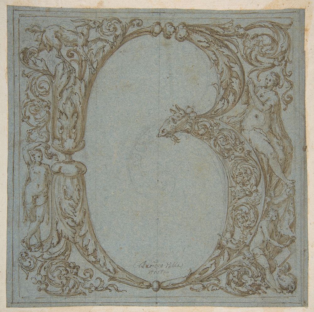 Design for an Ornamental Initial: B by Teodoro della Porta