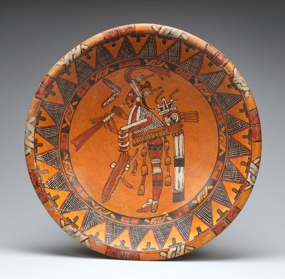 Plate with Trumpeter, Maya
