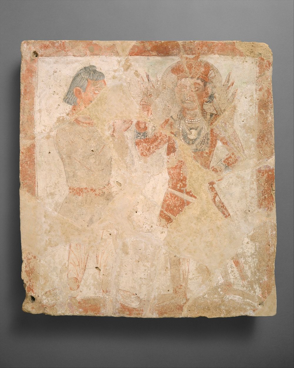 Panel with the god Pharro and worshiper, Kushan