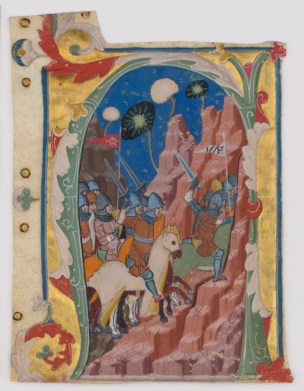 Initial A with the Battle of the Maccabees, Italian