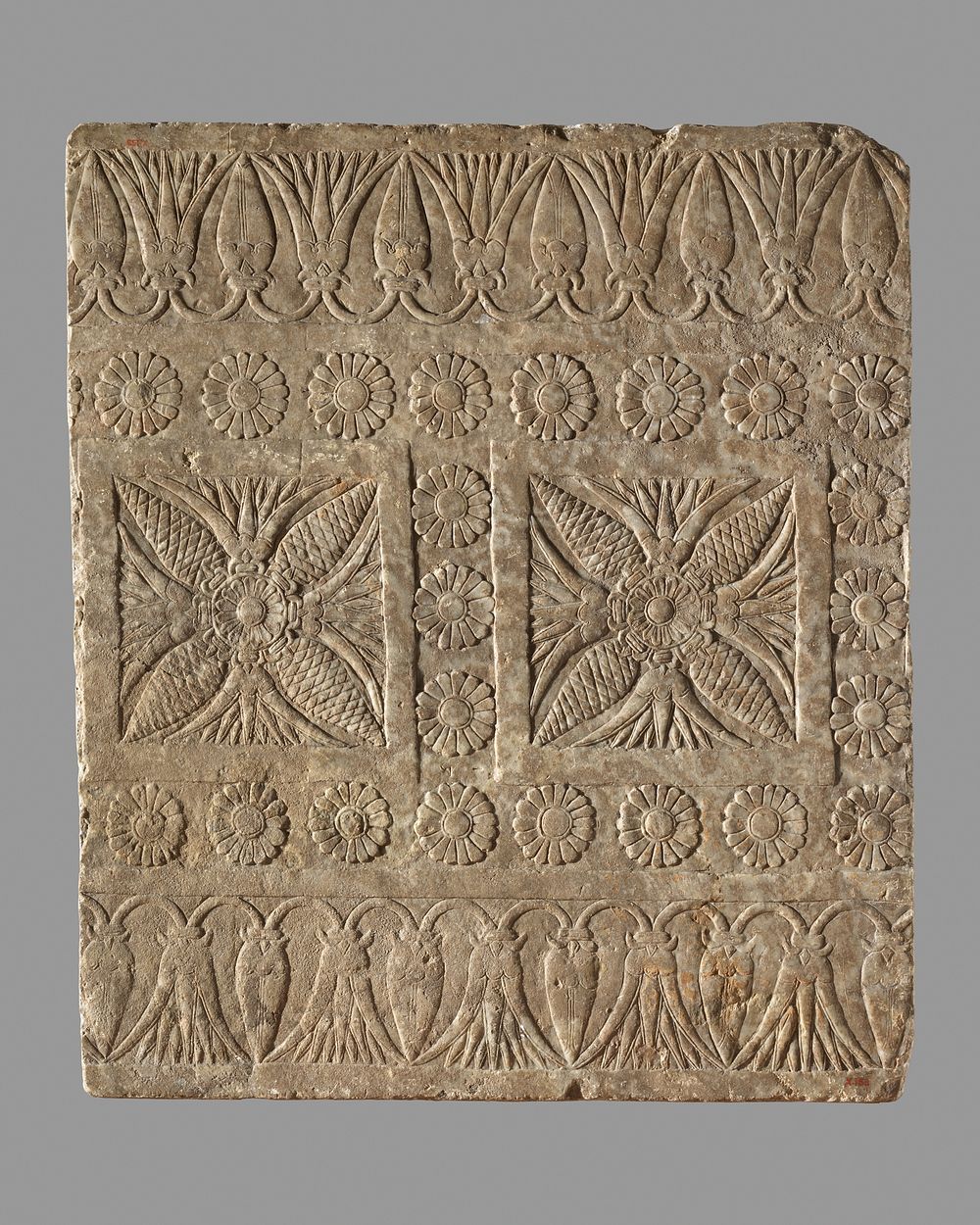 Threshold pavement slab with a carpet design, Assyrian