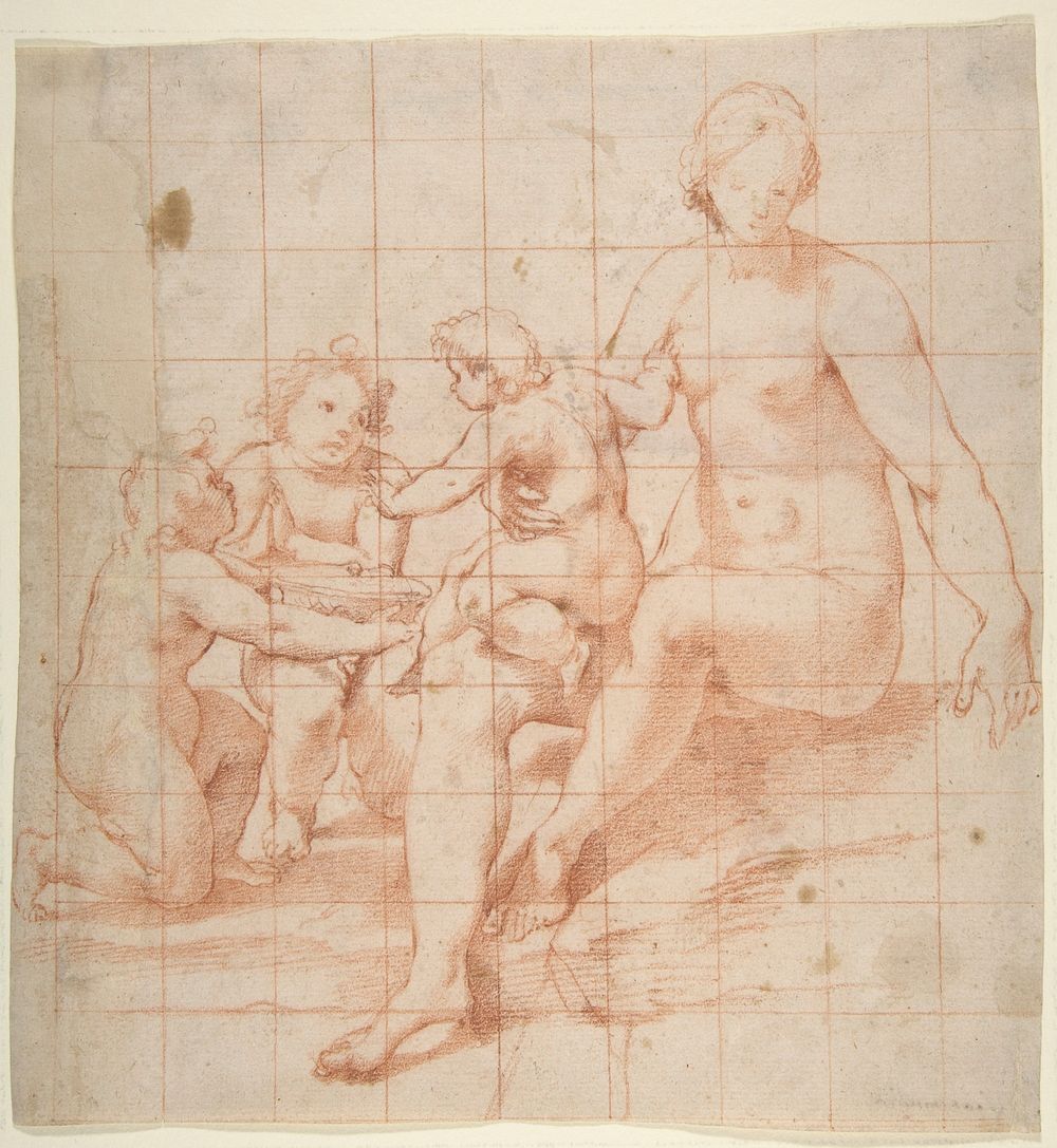 Study for a Virgin and Child with Two Angels (recto); Two Studies of Hands (verso)
