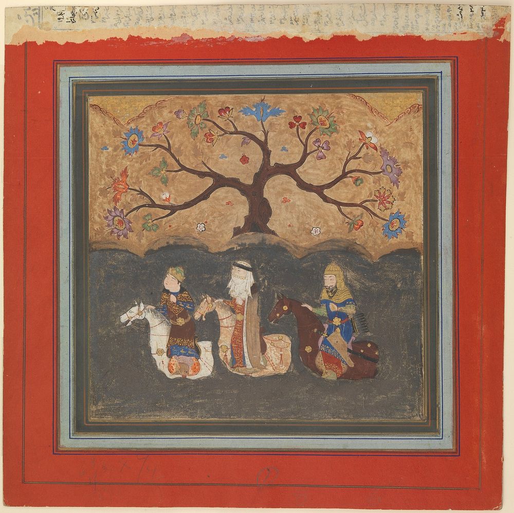 "Kai Khusrau, Farangis and Giv Crossing the River Jihun (Oxus)", Folio from a Shahnama (Book of Kings) by Abu'l Qasim…