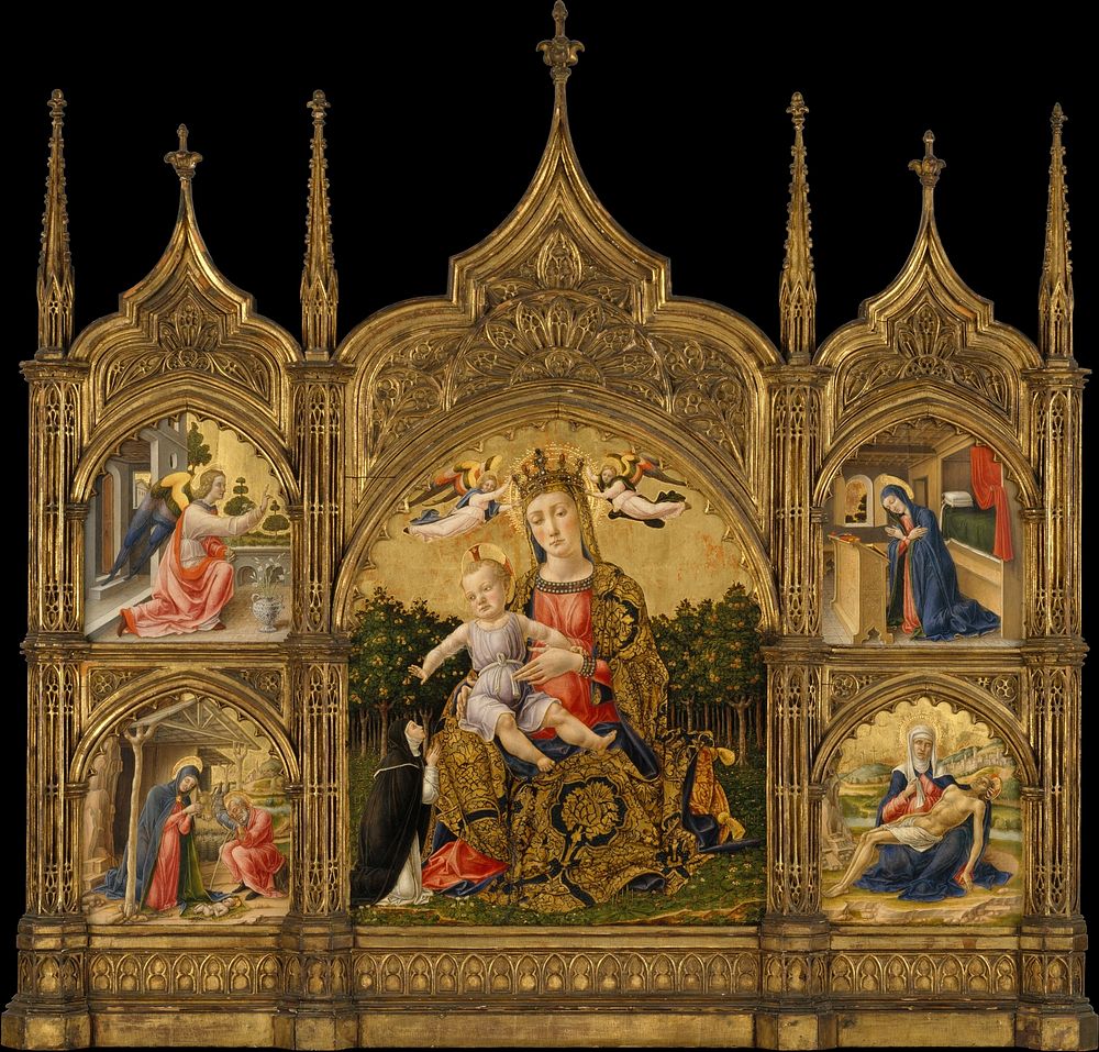 The Madonna of Humility, the Annunciation, the Nativity, and the Pietà by Bartolomeo Vivarini