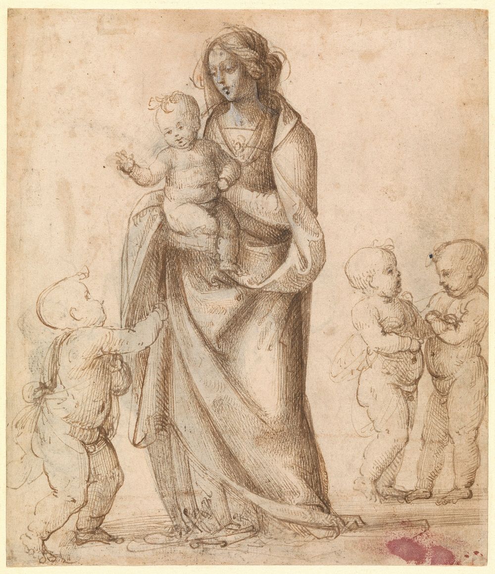 Madonna and Child with the Infant Saint John the Baptist and Two Putti (recto); Madonna and Child with the Infant Saint John…