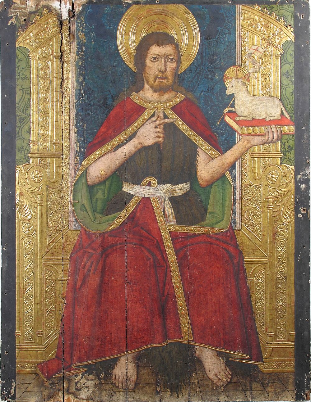 Panel with Saint John the Baptist Enthroned from Retable by Domingo Ram