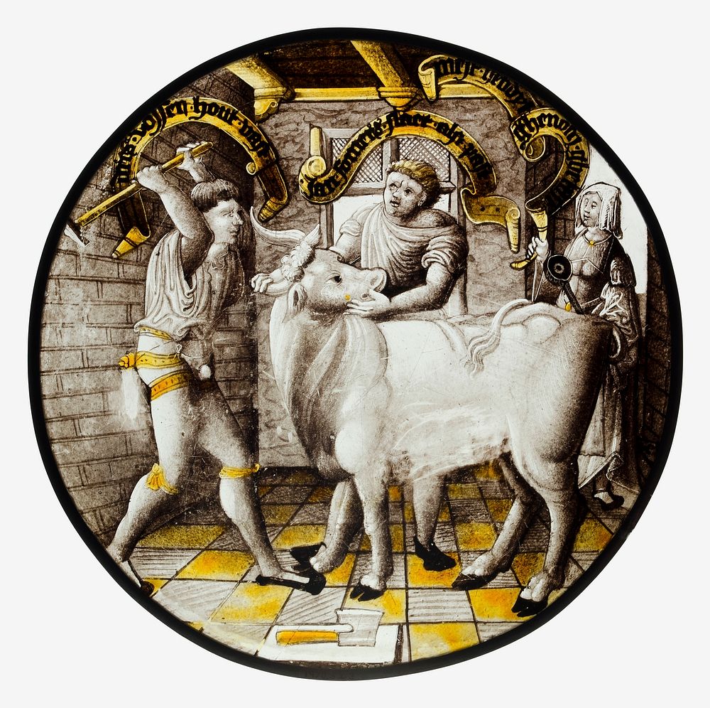 Roundel with Killing of the Ox (December)