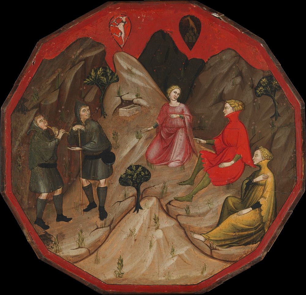 A Contest between the Shepherds Alcesto and Acaten by Master of 1416