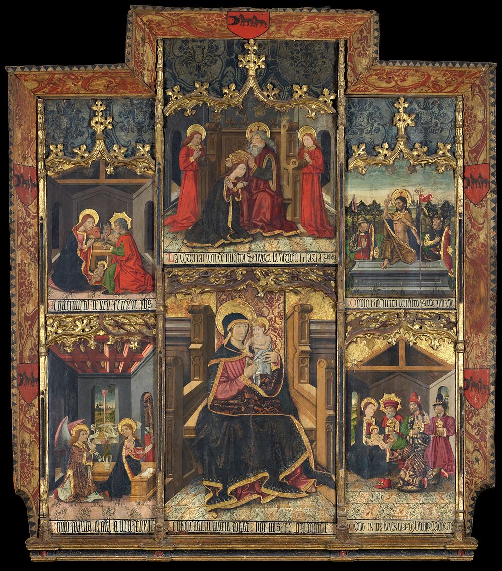 Virgin and Child Enthroned with Scenes from the Life of the Virgin by Morata Master