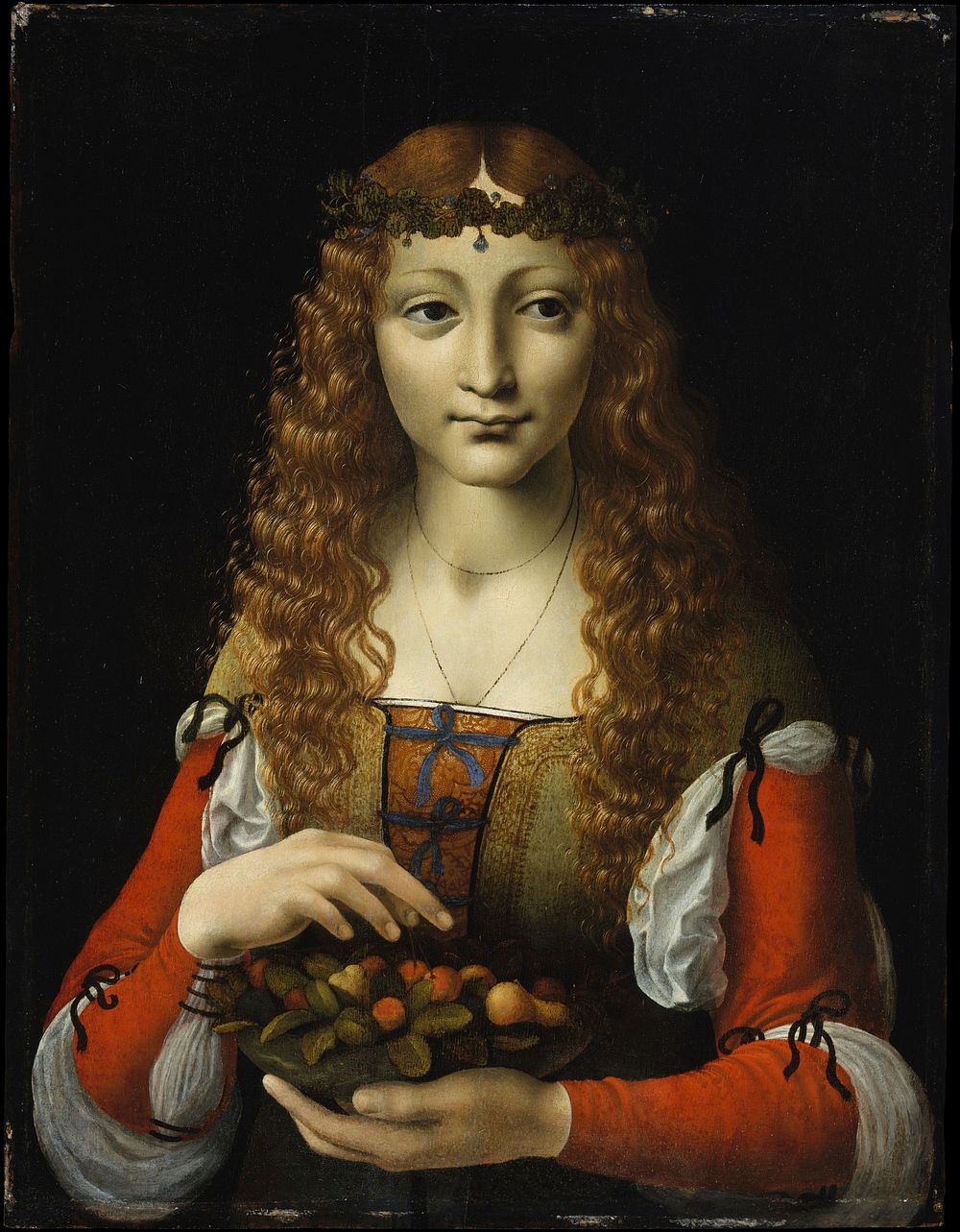 Girl with Cherries, attributed to Marco d'Oggiono