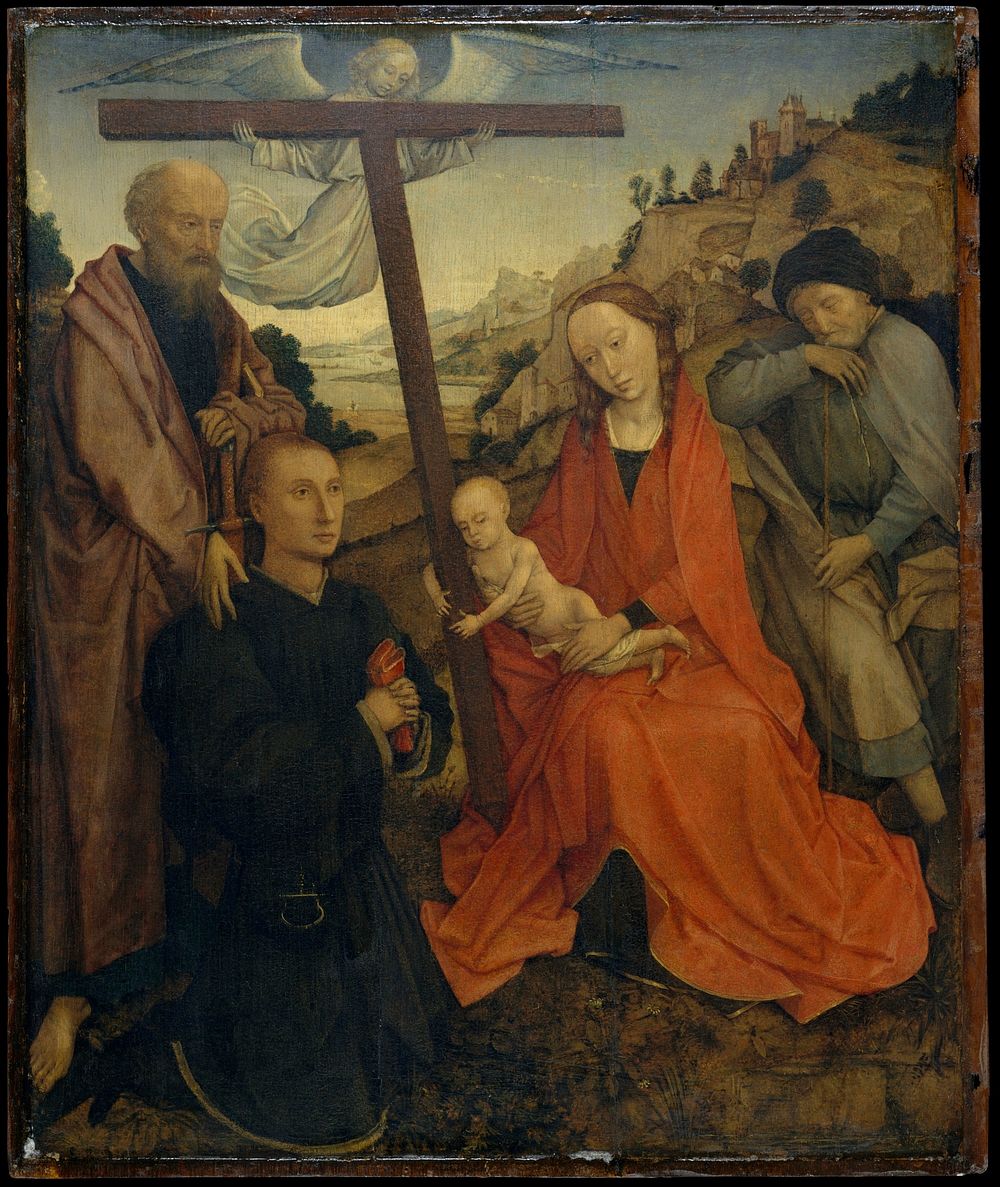 The Holy Family with Saint Paul and a Donor, style of Rogier van der Weyden