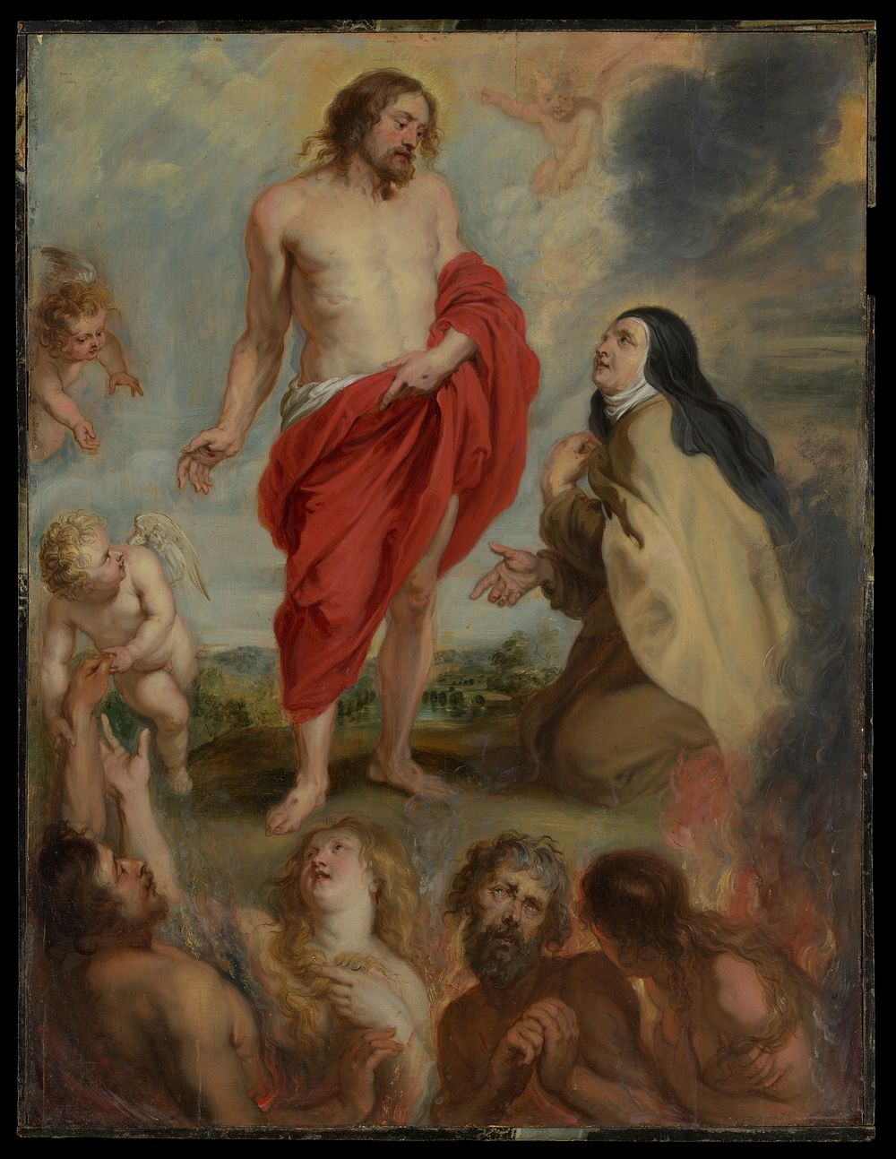 Saint Teresa of &Aacute;vila Interceding for Souls in Purgatory, workshop of Peter Paul Rubens