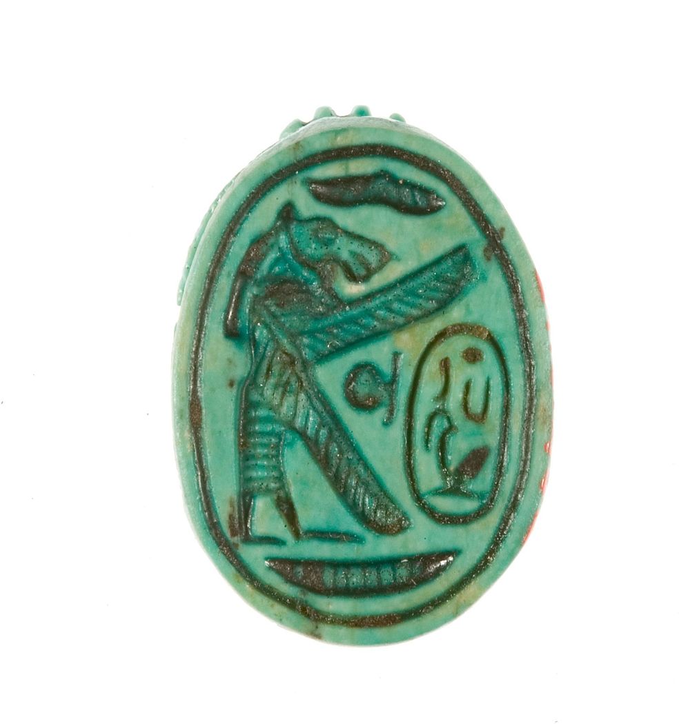 Scarab with Lion-headed Goddess Protecting Maatkare