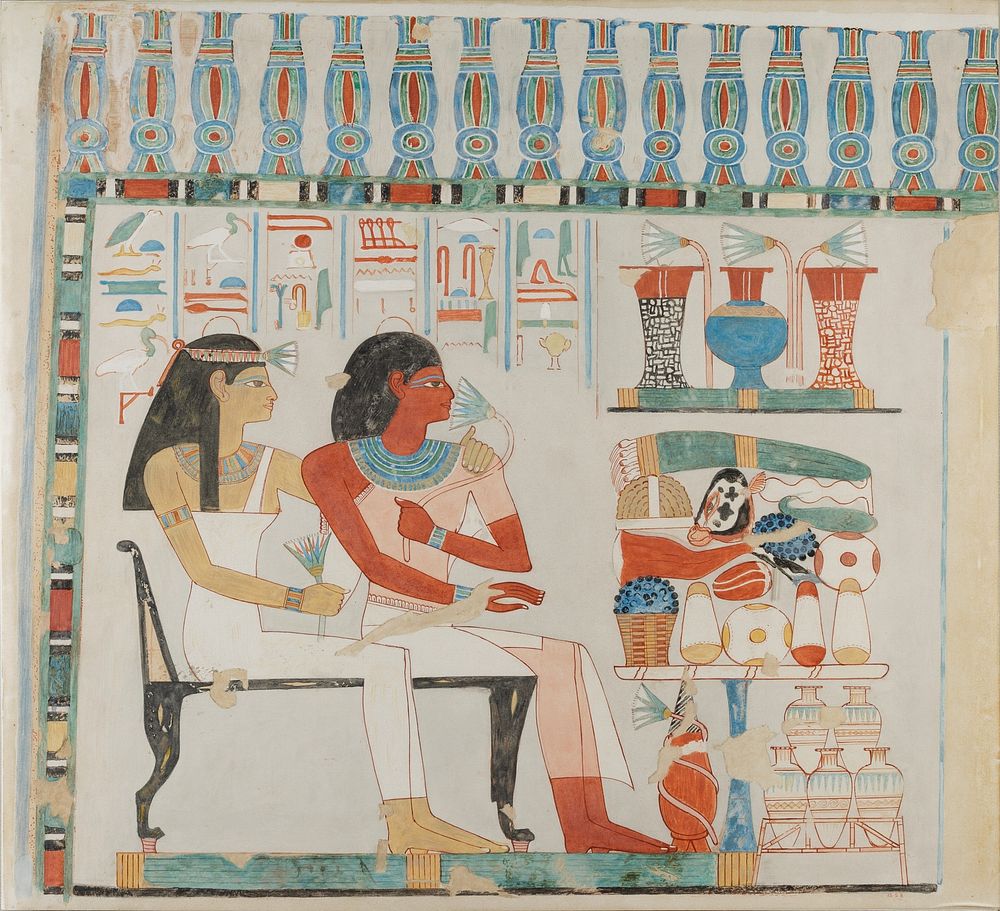 Djehuty and his Mother Receiving Offerings, Tomb of Djehuty