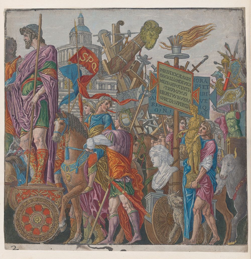 Sheet 2: A triumphal chariot, from The Triumph of Julius Caesar, Andrea Andreani 